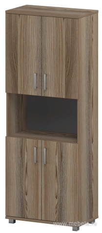 Офисный шкаф широкий высокий закрытый с нишей (ЛДСП)
