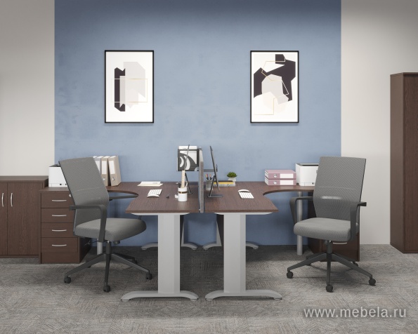 Офисный шкаф узкий закрытый + открыт. полка, Л/Пр.