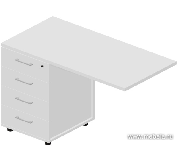 Тумба приставная (4 ящика) с ручками