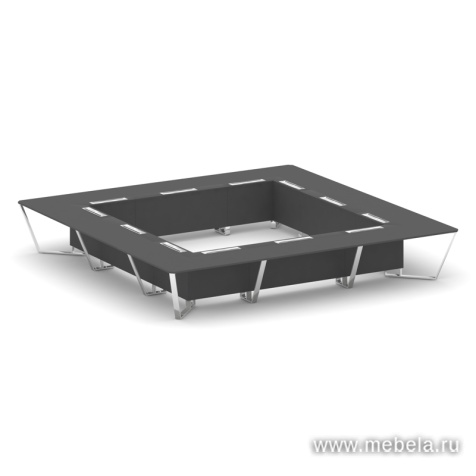 Стол переговорный квадратный с лючками из нержавеющей стали