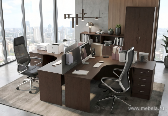 Офисный шкаф узкий закрытый + открыт. полка, Л/Пр.