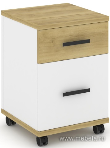 Тумба мобильная 1 ящик + 1 распашной фасад.
