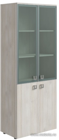 Офисный шкаф для бумаг со стеклом в алюминиевой раме