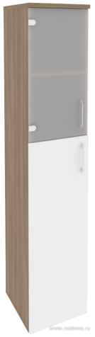 Офисный шкаф высокий узкий со стеклом (лев/прав) 