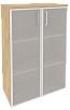 Офисный шкаф средний широкий со стеклом в раме