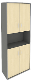 Офисный шкаф закрытый + открытая полка