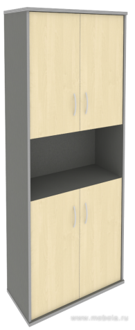 Офисный шкаф закрытый + открытая полка