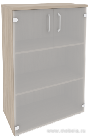 Офисный шкаф средний широкий (2 средних фасада стекло)