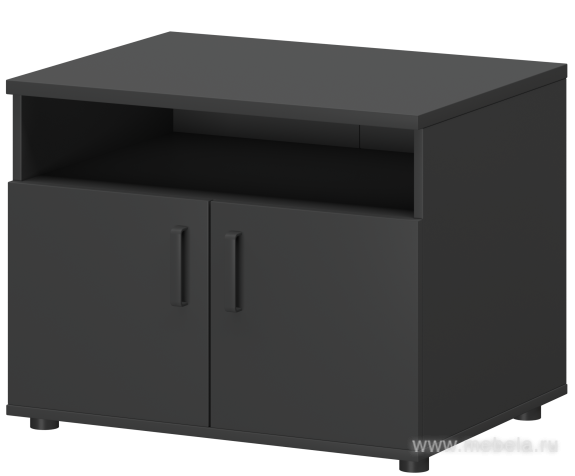 Офисная тумба для оргтехники, с нишей и распашными дверцами