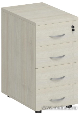 Приставная офисная тумба с замком, 4 ящика