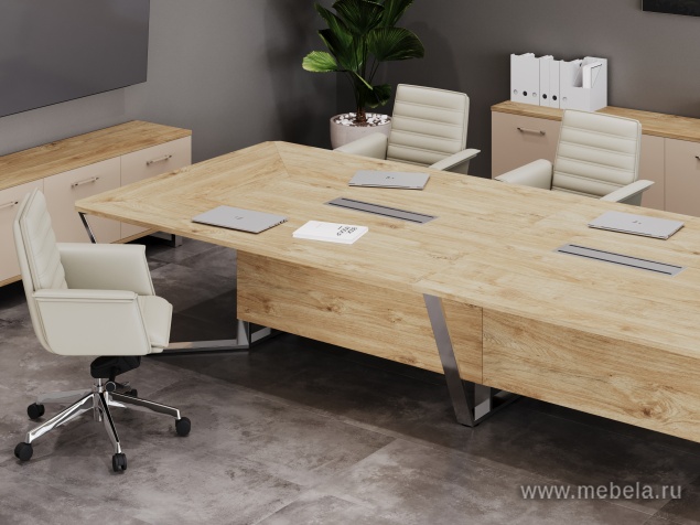 Стол переговорный квадратный с лючками из нержавеющей стали