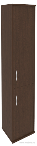 Офисный шкаф высокий узкий закрытый 2 секции, Л/Пр.