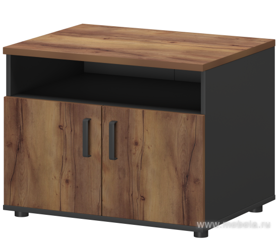 Офисная тумба для оргтехники, с нишей и распашными дверцами