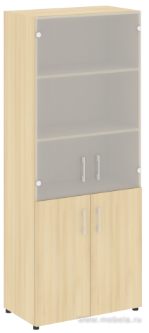 Офисный шкаф комбинированный со стеклом