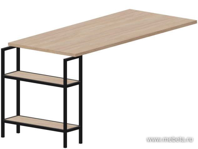 Стол приставной на металлокаркасе с открытыми полками