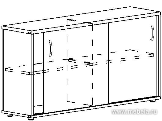 Офисный шкаф-купе низкий (для 2-х столов 60)