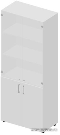 Офисный шкаф для документов (белое матовое стекло)