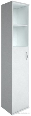 Офисный шкаф узкий полуоткрытый, Л/Пр.