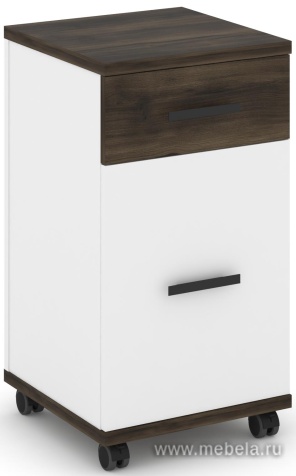 Тумба мобильная 1 ящик + 1 распашной фасад.