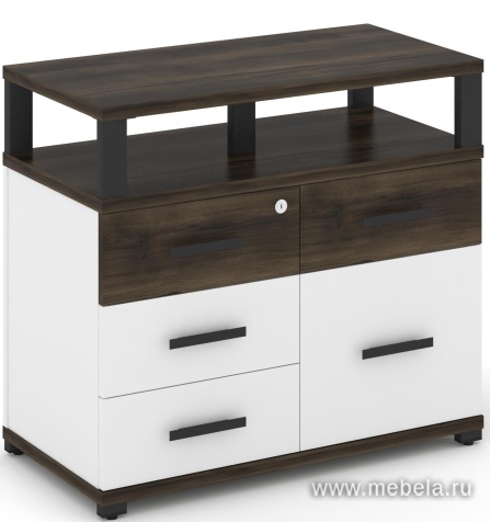 Тумба приставная широкая 4 ящика + 1 распашной фасад. С надставкой широкой.