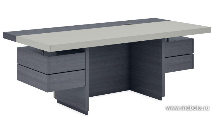 Стол руководителя с мягкой панелью (отделка экокожа Муссон)