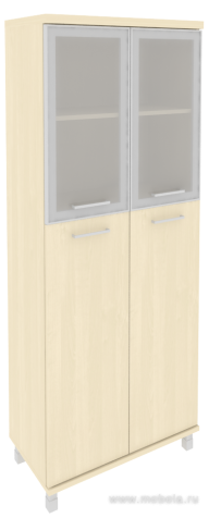 Офисный шкаф высокий широкий со стеклом в раме