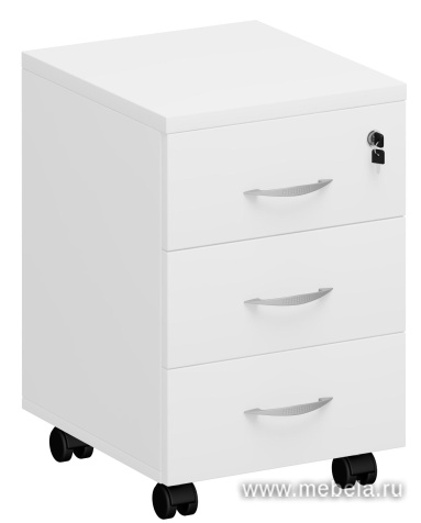 Подкатная офисная тумба с колёсиками и замком, 3 ящика