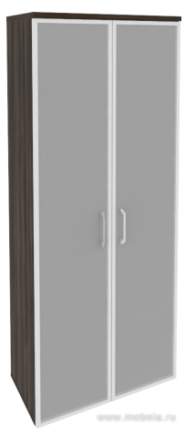 Офисный шкаф высокий широкий со стеклом в раме