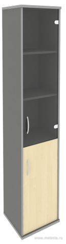 Офисный шкаф узкий комбинир. со стеклом, левый/правый