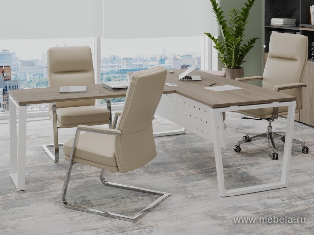 Офисный шкаф средний широкий (2 низких фасада стекло сатин в раме, задняя стенка ЛДСП