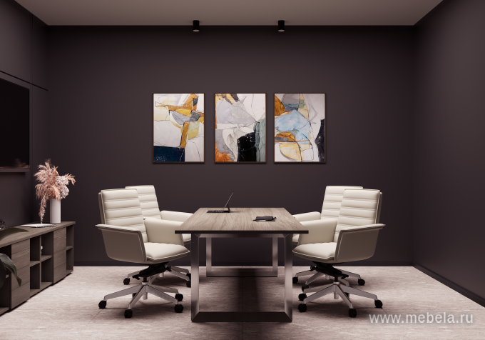 Стол для переговоров на О-образном металлокаркасе