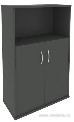 Офисный шкаф средний широкий (2 низкие двери ЛДСП)