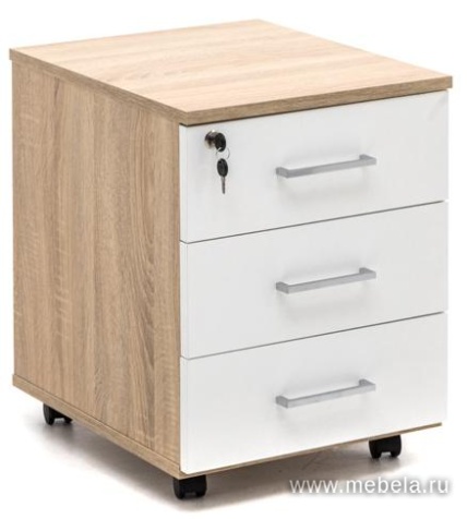 Тумба выкатная с выдвижными ящиками и замком