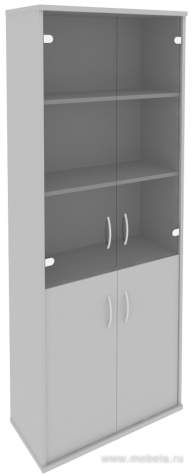 Офисный шкаф комбинир. со стеклом