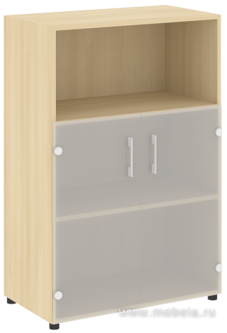 Офисный шкаф средний полузакрытый двери стекло