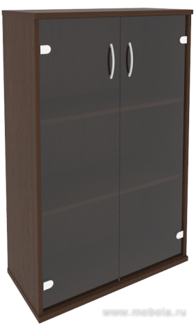 Офисный шкаф средний широкий со стеклом