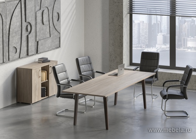 Офисный шкаф низкий узкий стекло левый / правый