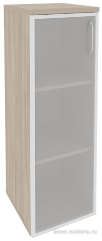 Офисный шкаф средний узкий лев./прав. (1 средний фасад стекло в раме)