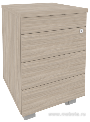 Тумба для документов мобильная, с выдвижными ящиками и замком (TIP-ON)