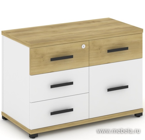 Тумба приставная широкая 4 ящика + 1 распашной фасад.