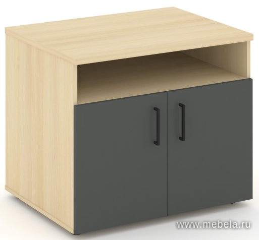 Офисная тумба для оргтехники, с нишей и распашными дверцами