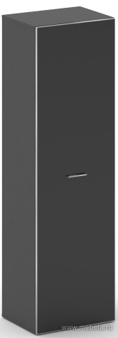 Офисный шкаф средний высокий универсальный черное стекло