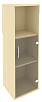 Офисный шкаф узкий средний со стеклом + полка), Л/Пр.