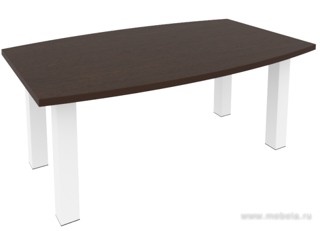 Стол для переговоров на металлокаркасе (белые опоры)