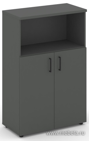 Офисный шкаф средний широкий (2 низких фасада, задняя стенка ЛДСП)