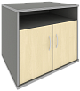 Офисная тумба для оргтехники, с нишей и распашными дверцами