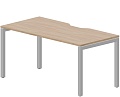 Стол рабочий на металлокаркасе (П-опоры / с эргономичным вырезом)