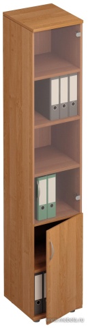 Офисный шкаф для документов узкий со стеклом