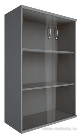 Офисный шкаф средний широкий со стеклом