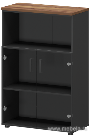 Офисный шкаф для документов средний со стеклом